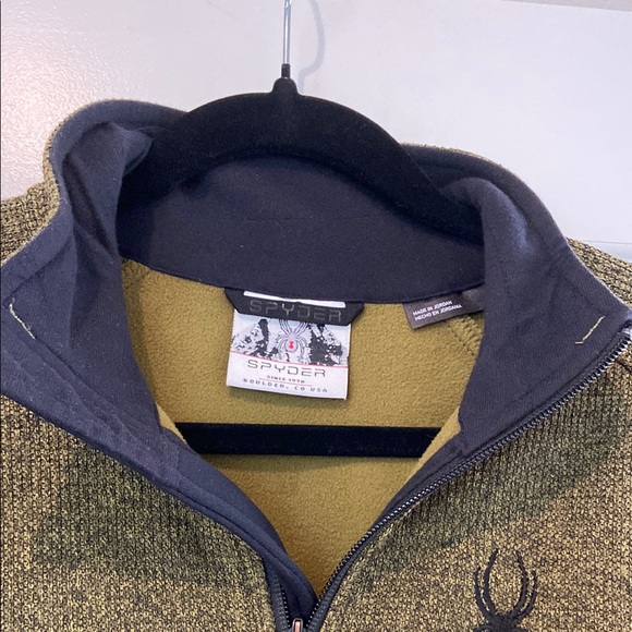 Spyder Green and Black Zip Up Sweater - Picture 5 of 6